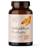 Vollspektrum Kurkuma - 120 Kapseln - Hochdosiert verkapselt mit allen drei Curcuminoiden...