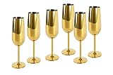 ECHTWERK Sektglas, Champagnerglas, Sektkelche aus Edelstahl, Unzerbrechliche Gläser,...