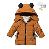 SXSHUN Jungen Winterjacke mit Abnehmbarer Kapuze Kinder Verdickte Outdoor Jacke...