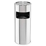 SVITA Standaschenbecher 30 Liter Edelstahl silber Mülleimer Aschenbecher...
