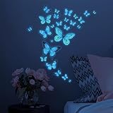 ALEGRE® 25 Stück Wandtattoo Schmetterlinge Leuchtend, Wandtattoo Leuchtend...