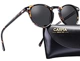 CARFIA Vintage Polarisierte Herren Sonnenbrille Runde Damen UV400 Schutzbrille,...