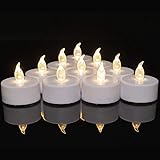 Biyanuo LED Teelichter 24 Stück Flammenloses batterie kerzen realistische und helle...
