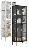 VCM Stahl Glas Vitrine Sammelvitrine Glasvitrine Schaukasten Standvitrine 180x60x35 Floka...