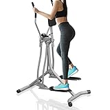 Physionics® Crosstrainer mit LCD Display - für Zuhause, mit Herzschlag Sensor...