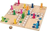goki 56914 Brettspiel Ludo aus massivem Holz, 24 × 24 cm – Variables...