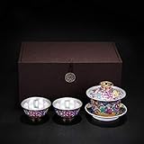 Ceramic Silver Tea Cup Set Chinese fu Old Traditional Hot Water Coffee Tea Ware Set for...