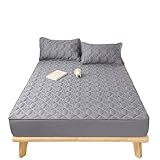 Matratzenschoner, wasserdicht, Spannbettlaken mit tiefen Taschen, Gesteppte...