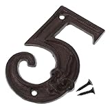 HONITANO Gusseiserne Retro Hausnummer Türschild Vintage Stil Langlebig DIY Metallnummer...