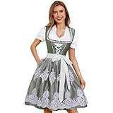 Funspread Dirndl Damen Midi Grün - Trachtenkleid Trachtenmode für Oktoberfest...