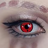 1 Paar Farbige Anime Sharingan Kontaktlinsen Itachis Manga rot schwarz perfekt zu Manga...