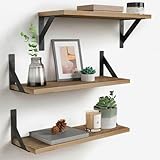 Schweberegal Holzregale, 3 Pack Schweberegale Holz Wandregal Wandregal Wandmontierte...