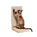 EHEYCIGA Kratzbrett Katze, 48 cm Hohe L Förmige Kratzpappe für Katzen,...