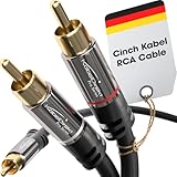 KabelDirekt – 2m – Cinch-Y-Kabel, 1 Cinch auf 2 Cinch, Stereo-Audiokabel...
