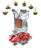 Creano Teeblumen 36 Teekugeln weißer Tee Großpackung, Erblühtee im Bulkpack,...