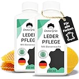 Emma Grün® Lederpflege für Ledercouch & Sofa 2x 250ml [MIT BIENENWACHS] -...