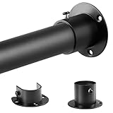 Garderobenstange Schwarz, Ausziehbare Kleiderstange 74-130cm,1 Set...