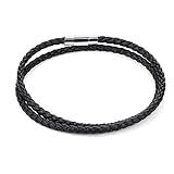 ASTER Armband Herren Manschette Leder Geflochtenes Armband Geflochten Double...