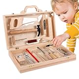 Denken Sie daran, Konstruktionsspiele zu spielen, Werkzeugset aus Holz für Kinder -...