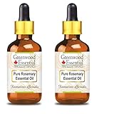 Greenwood Essential Reines Rosmarin Essentiell Öl (Rosmarinus officinalis) mit Glas...