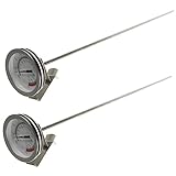 VINTORKY Edelstahl Bratenthermometer Präzises Öl Und Fleischthermometer Mit Clip Für...