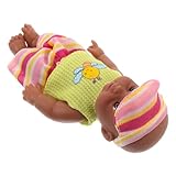 TOYANDONA Schwarze Puppe Mini-Babydoll Sammlerpuppe Weiche Vinylpuppe Puppen für Kinder...