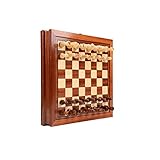 NIVOK Schachset Massivholzbrett mit Schublade Magnetisches Schachspiel Schach für Zuhause...