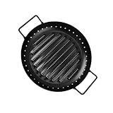 ELAYARD Runde Beschichtete Bbq grillplatte mit Doppelgriffen Gleichmäßiges Garen durch...