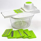 Kvota Gemüseschneider mit Schüssel 2L 9-teiliges Set Manueller...