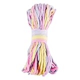 FASHEWELRY Makramee-Garn, einsträngiges Seil, 3,5 mm, bunt, Farbverlauf, weiches Seil,...