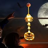Halloween-Dekorationen, Halloween Fensterlichter mit Saugnapf und Haken, Orangefarbene...