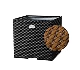 Premium Polyrattan Pflanzkübel Blumentopf Blumenkübel Hochbeet Kübel für Balkon Garten...