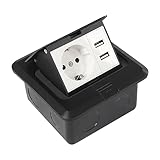 Versenkbare Steckdose, wasserdichte Sockel Küche Dreifach Sockel 1 x Stecker 2 x USB...