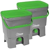 Skaza Bokashi Organko Biomülleimer Küche Set (2 x 16 Liter) – Komposteimer Küche und...