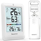 Newentor MAX MIN Thermometer innen außen 24/48 Std./alle Zeiten - Hygrometer...
