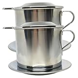 Peosaard Vietnamesischer Kaffee -Tropfer, 2pcs Edelstahlfilter mit Griff, tragbare...