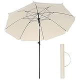 SONGMICS Sonnenschirm 160 cm, Sonnenschutz, UPF 50+, Strandschirm, beidseitig um...