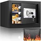 25L Safe Tresor Feuerfest mit Feuerfester Wasserdichter Geldtasche, Digitaler...