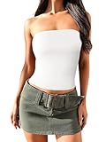 Imily Bela Top Damen Sommer Sexy Bandeau Top Y2k Basic Tube Top Trägerloses...