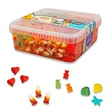 Deine Naschbox Zuckerfreie Fruchtgummi Süßigkeiten-Box - Weingummi Großpackung mit 4...