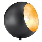 Reality Leuchten Tischleuchte Billy R50101032, Metall schwarz matt/goldfarbig, E14...