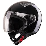 VINZ Como Jethelm mit Visier ECE 22.06 Zertifiziert | Roller Helm Mopedhelm Für...