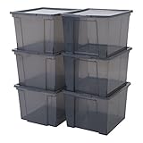 Iris Ohyama, 6er-Set, Aufbewahrungsboxen, 30 L mit Deckel, stapelbar, Garage,...