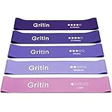Gritin Widerstandsbänder [5er Set] Fitnessband Gymnastikband 100% Naturlatex Theraband...
