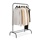 Relaxdays Kleiderständer, HBT: 150 x 110 x 40 cm, mit Ablage & Kleiderstange,...