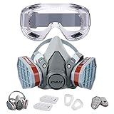 EDIMAX, Gasmaske, Atemschutzmaske, mit Brille + 8 Ersatzfiltern, Atemschutz,...