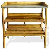 Cerlingwee Blumenbank, 76 x 37 x 92 cm, Holzwerkstoff, Pflanztisch, rustikales Design für...