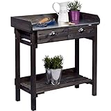 dobar® 29031e Design Pflanztisch mit 2 Schubladen | Gärtnertisch mit...