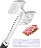 Bixury Fleischhammer 27 cm,Doppelseitiger Fleischklopfer aus Edelstahl Schnitzelklopfer...