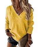 Mode Frauen Herbst und Winter Neue Art Solide Pullover Frauen V-Ausschnitt Langarm...
